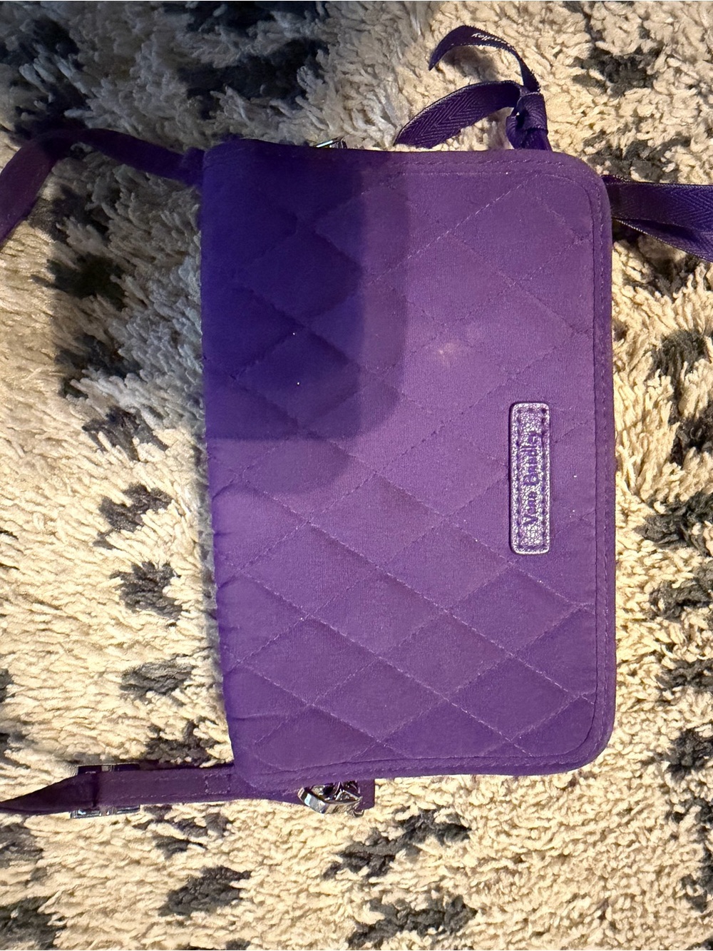Vera Bradley Deep Purple Quilted Crossbody Wallet